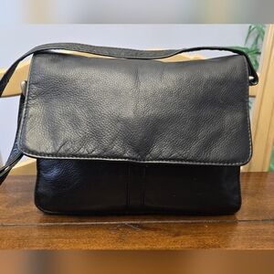 Black Leather Crossbody Bag